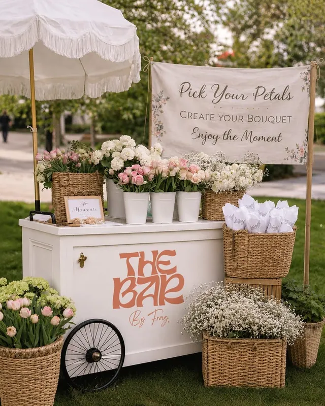 A flower bouquet bar
